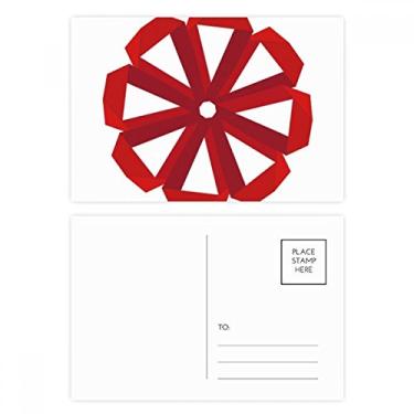 Imagem de Conjunto de cartão postal de origami vermelho abstrato com flores de Natal