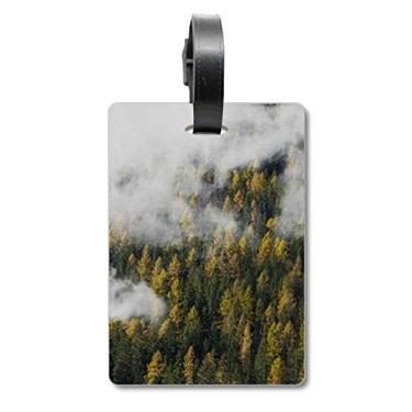 Imagem de Forest Mountain Fog Mist Cloud Autumn Mala com etiqueta para cartão de bagagem