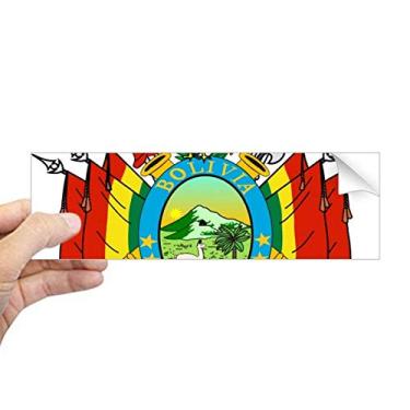 Imagem de DIYthinker Adesivo de para-choque retangular com emblema nacional Bolívia para janela