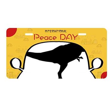 Imagem de DIYthinker Dinossauro Die Out Ossos Placa de Licença Etiqueta Decoração de Carro Dia da Paz