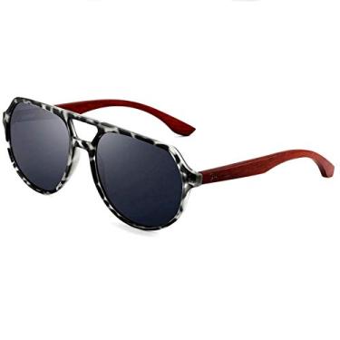 Imagem de Óculos de Sol HU WOOD Polarizados Óculos de Sol Estilo Piloto Artesanal Hastes de Madeira com Proteção Uv400 (C2)
