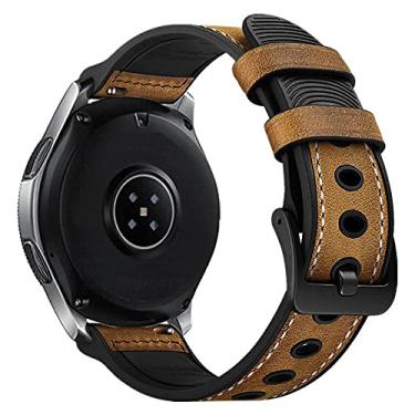 Imagem de Pulseira 22mm Hybrid Couro/Borracha LTIMPORTS, compativel com Galaxy Watch 3 45mm - Galaxy Watch 46mm - Gear S3 Frontier - GTR 4/GTR 3/GTR 2/ GTR 47MM / BIP 5 (Marrom)