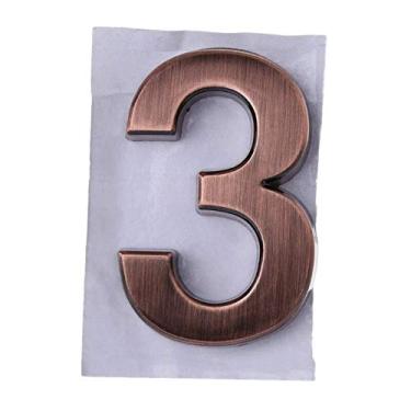 Imagem de Números e letras de casas ABS Plástico Bronze Autoadesivo 0-9 Números de portas Sinal de endereço de casa personalizado