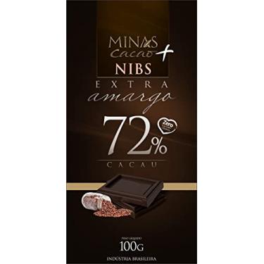 Imagem de CHOCOLATE MINAS CACAO EXTRA AMARGO 72% CACAU MAIS NIBS 100G ZERO LACTOSE/GLÚTEN VEGANO
