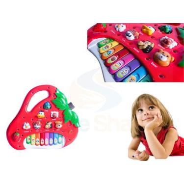 TECLADO PIANO GIRAFA MUSICAL INFANTIL SOM DE ANIMAIS 24 TECLAS BEBE BABY  BRINQUEDO com o Melhor Preço é no Zoom