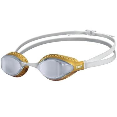 Imagem de ARENA Óculos de natação unissex adulto anti-embaçamento para corrida para homens e mulheres, lentes espelhadas com tecnologia especial de selos pneumáticos, prata/dourado