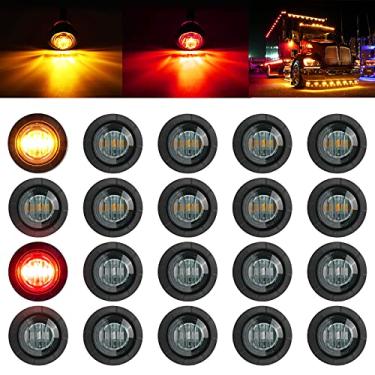Imagem de PSEQT Luzes LED de 3/4 polegadas, indicadores de folga lateral, luz traseira à prova d'água para trailer, caminhão, ônibus, van, caminhonete, caminhonete, trailer, Wrangler, ATV UTV, barco (20 peças