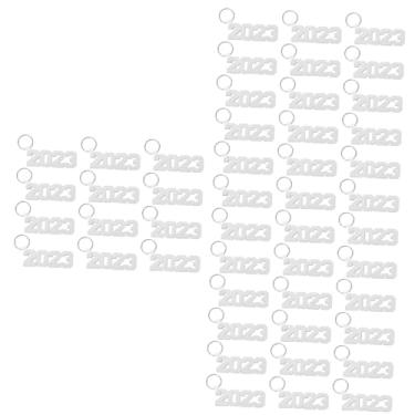 Imagem de EXCEART 48 Peças chaveiro de transferência de calor chaveiro em branco chaveiros em branco decoração porta-chaves chaveiros de sublimação pingente de chaveiro portátil Acessórios MDF