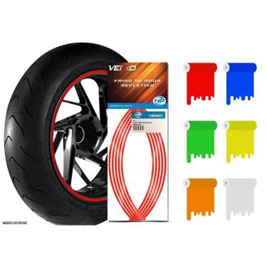 Imagem de Faixa Refletiva De Roda Para Moto Aro 14 15 16 17 18 19 20 21 - 5mm