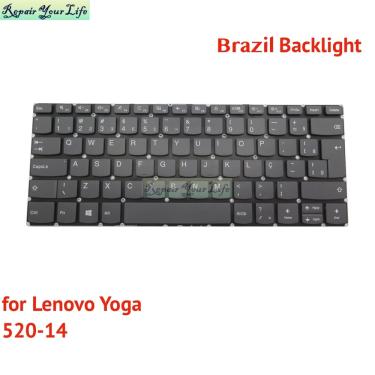 Imagem de PT-BR brasil uk eua teclado retroiluminado para lenovo yoga 520-14ikb 80ym 80x8 81c8 720-15ikb