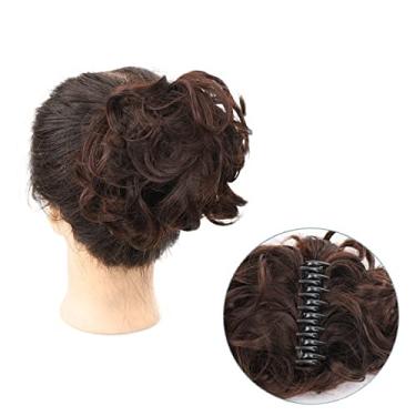Imagem de Mulheres Bun Scrunchies Pães Presilha Rabo de Cavalo Puxadores de Cabelo Presilha Garra Messy Bun Pedaço de Cabelo Sintético Ondulado Cacheado Chignon Extensões de Pente Desgrenhado Updo Hair Pão (Co