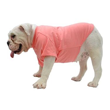 Imagem de Lovelonglong 2019 Trajes de animal de estimação Roupas de cachorro roupas em branco Camisetas para cães grandes médios pequenos 100% algodão 18 coresLovelonglong B-L (for Bulldog -40lbs)