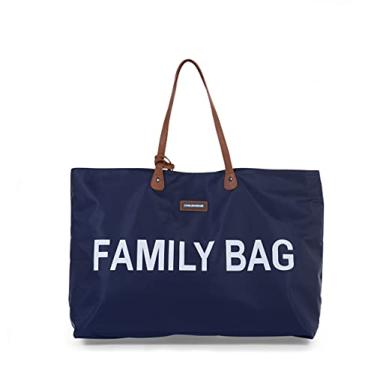 Imagem de CHILDHOME, Family Bag, bolsa trocadora, mala de viagem/fim de semana, grande capacidade, bolsa amovível incluída, azul-marinho e branco