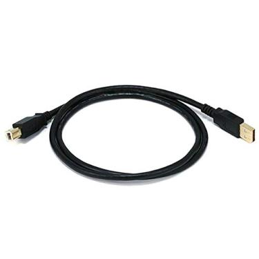 Imagem de Monoprice Cabo USB-A macho para USB-B macho 2.0-28/24AWG, blindado, banhado a ouro, 9 metros, preto