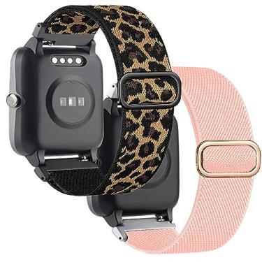 Imagem de Pulseira de nylon elástica compatível com relógio Veryfitpro ID205L, pulseira de substituição elástica de 19 mm para Blackview ID205L/Letsfit ID205L/Fitpolo ID205L/ASIAMENG ID205L/Willful ID205L/YAMAY