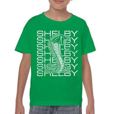 Imagem de Camiseta juvenil vintage Stacked Shelby Cobra American Classic Racing Mustang GT500 Performance Powered by Ford Kids, Verde, P