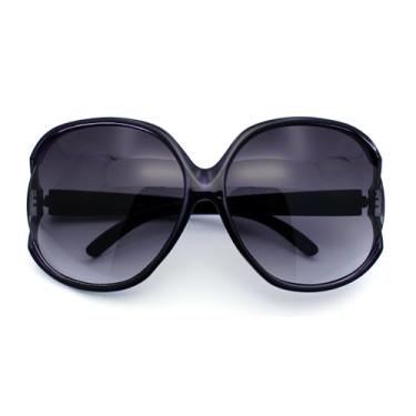Imagem de Óculos de sol femininos extra grandes com lentes expostas de design redondo borboleta, Roxa, One Size