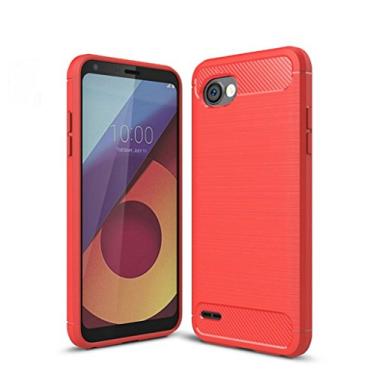 Imagem de Manyip Capa LG Q6, capa fibra de carbono anti-riscos e resistente impressões digitais totalmente protetora capa de couro Cover Case adequada para LG Q6