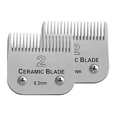 Imagem de Conjunto de lâminas de cerâmica de substituição destacáveis, compatível com o cortador Andis/oster Classic 76/Star-Teq/Power-Teq/A5, comprimento de corte 6,3 mm (1/4")