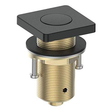 Imagem de KANARY Botão de interruptor de ar quadrado de latão ALL para parte superior da pia do triturador de lixo (preto fosco)