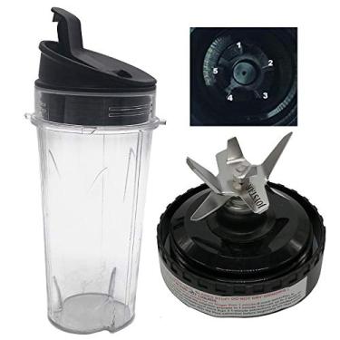 Imagem de Lâminas de extrator Nutri Blender Pro para Nutri Ninja QB3000/QB3000SSW/QB3004/QB3005, Preto, 16oz cup with lid +blade, 3