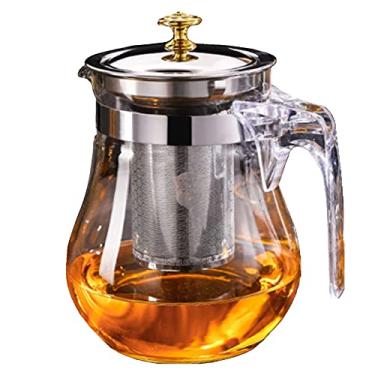 Imagem de Leyin Bule de chá de vidro de 1200 ml com coador removível de aço inoxidável para chá, café e água fria