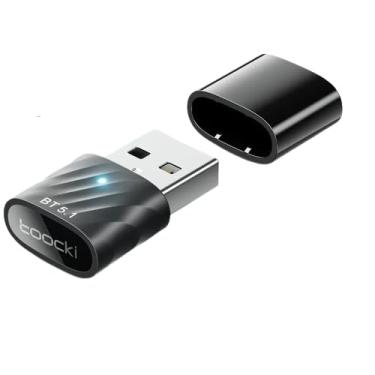 Imagem de Adaptador Bluetooh 5.1 Toocki Adaptador USB Bluetooth 5.1 para PC Adaptador sem fio receptor transmissor USB para mouse sem fio, fones de ouvido, Joystick e teclado Win11/10/8.1
