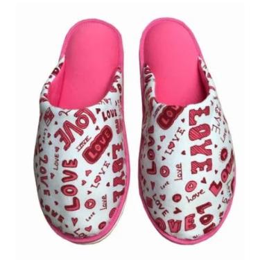 Imagem de Pantufa De Quarto Estampada Love 100% Algodão Macia (37/38)