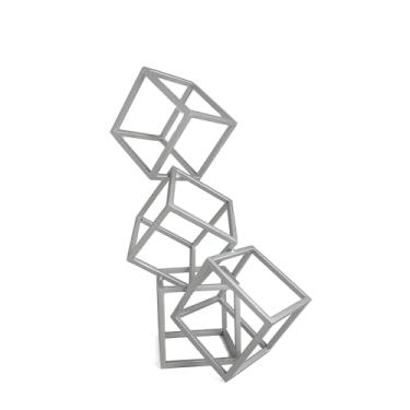 Imagem de Escultura Cubos P Prateado