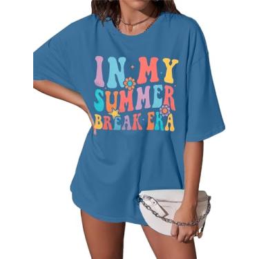 Imagem de Camiseta Last Day of School Teacher: Women in My Summer Break Era Camiseta Professora School Out for Summer Tops, Azul, M