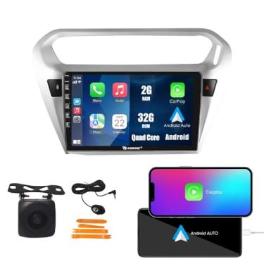 Imagem de Kunfine Car CarPlay Android Navegação Automática Rádio GPS Estéreo Câmera Reversa Tela IPS Tela Sensível ao Toque Tablet Pad Media Player para Peugeot 301 2013-2022, se Aplicável, Quad Core 2G + 32G
