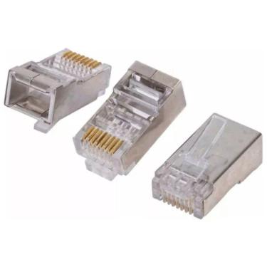 Imagem de Kit Com 250 Conectores Rj45 Macho, Cat6 Blindado