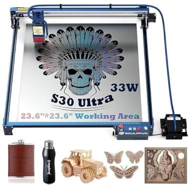 Imagem de SCULPFUN S30 Ultra Máquina de Gravação a Laser com Saída de 33 W Cortador a Laser com Área de Gravação de 600 x 600 mm Assistência e Automática de Ar Corte de Madeira Balsa de 20 mm