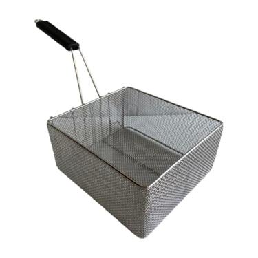 Imagem de Cesta de macarrão Quality Industries, aço inoxidável, cabo preto, 320 x 300 x 160 mm, (32 x 30 x 16 cm)