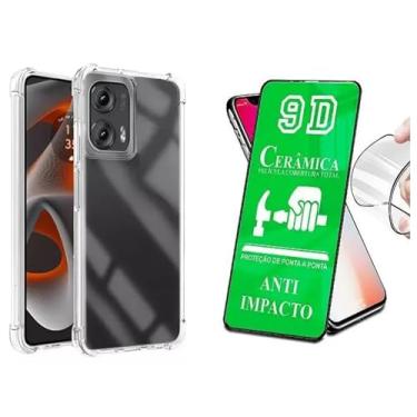 Imagem de Kit Capa Capinha Anti Impacto + Película Ceramica 9D Flexível Para Motorola Moto Edge 50 Pro/Edge 50 Ultra/Edge 50 Fusion (MOTO EDGE 50 FUSION)
