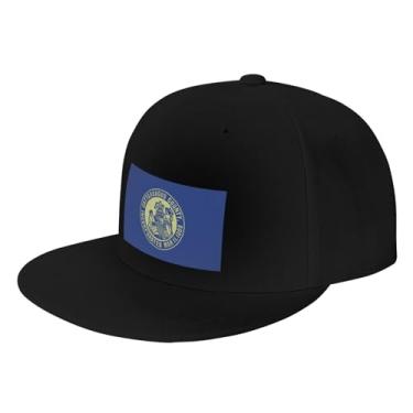 Imagem de Boné de beisebol masculino com aba reta Flag of Cattaraugus County, New York Trucker Hat, Preto, Tamanho Único