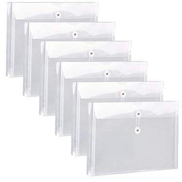 Imagem de Fanwu Envelopes de plástico de tamanho jurídico com fecho de corda, expansão de 3,8 cm, carga lateral, pastas de arquivos transparentes, documentos, documentos, organizador de quebra-cabeça para escritório, escola doméstica (pacote com 6)