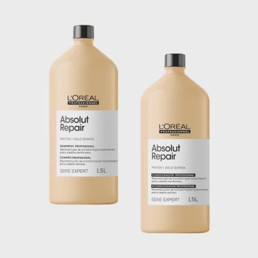 Imagem de Shampoo e Condicionador 1,5L Loreal Absolut Repair Gold - Cabelos Quebradiços