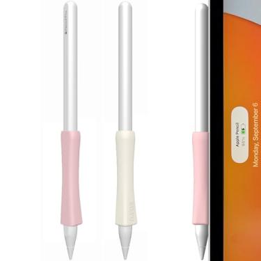 Imagem de SIXFU Cabo projetado para Apple Pencil Pro/2ª geração/carregamento magnético USB-C, 2 acessórios de capa compatíveis com iPad iPencil Stylus (rosa, off-white)