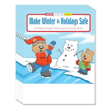 Imagem de ZOCO - Férias de inverno seguras - Livros de colorir educativos para crianças (pacote com 25 unidades, sem giz de cera) - Livro de atividades de Natal e férias para crianças, bolsa de brindes,