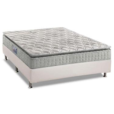 Imagem de  Cama Box Casal: Colchão Espuma D33 Anjos Orthosono + Base CRC Courano White(138x188)