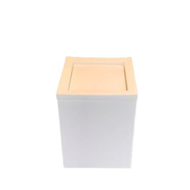 Imagem de Lixeira Quadrada Basculante 5L Em Resina Branco