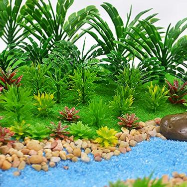 Imagem de 110 peças de plantas em miniatura de brinquedo, árvores, trem, cenário, fadas, jardim, árvores, diorama, modelo, paisagem, parque, jardim, cena, arquitetura, jogo de guerra, árvores, modelo