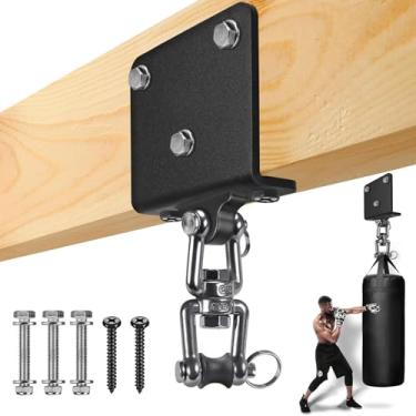 Imagem de Gancho para saco de pancadas, capacidade de 453 kg, rotação de 360°, suporte de feixe pesado para sacos de boxe, kit de pendurar para treinamento de Muay Thai