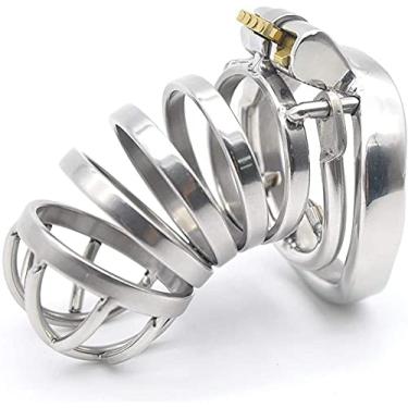 Imagem de Gaiola de pênis de ventilação de aço inoxidável Gaiola de pênis com anel de testículo pontiagudo Gaiola de pênis Cinto de castidade Gaiola de castidade Brinquedo sexual para homens(40mm)