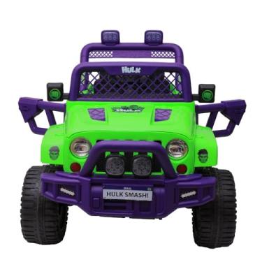 Imagem de Zippy Toys, Carro Elétrico Infantil 12V com Controle Remoto Jipe Hulk