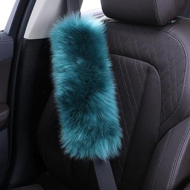 Imagem de OGLAND Capas de cinto de segurança de pele de carneiro de lã longa e macia, capas fofas para cinto de segurança para marcapasso, adultos, crianças, mulheres, almofadas universais para carro, pacote