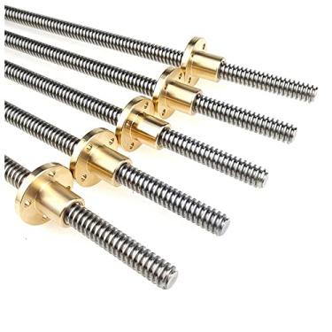 Imagem de Lead Screw, 2PCS 304 Stainless Steel Threaded Rod Lead Screw with T8 Brass Nut for 3D Printer Machine Z Axis Linear Guides Stepper Motor(100mm (2PCS))