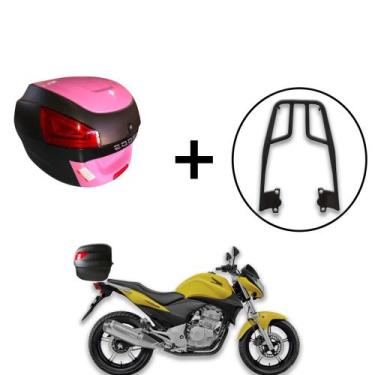 Imagem de Bauleto De 29 Litros Awa Proos + Bagageiro Cb300 Aço Maciço, ROSA