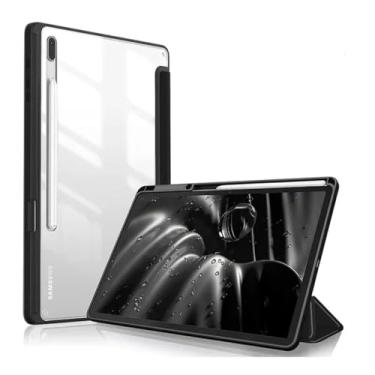 Imagem de Capa para tablet com suporte de lápis para Samsung Galaxy Tab S9 FE 11 Plus 12,4 polegadas 2023 Tab A9 S9 S8 S7 11 polegadas Plus 31,5 cm (preta, S9 FE 11 polegadas)